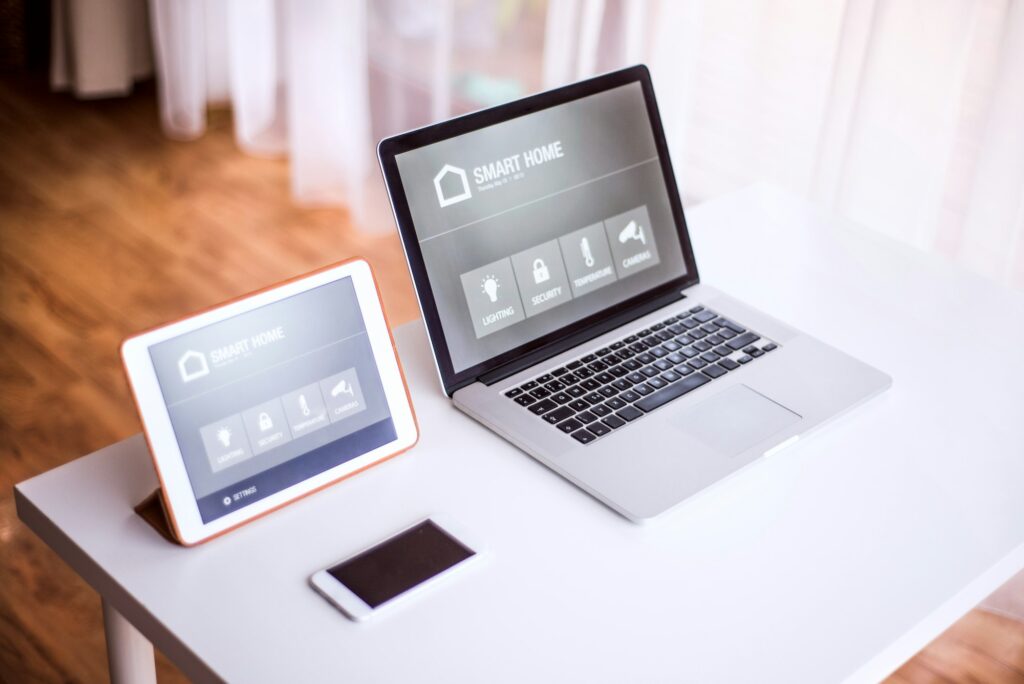 A tablet with smart home screen.